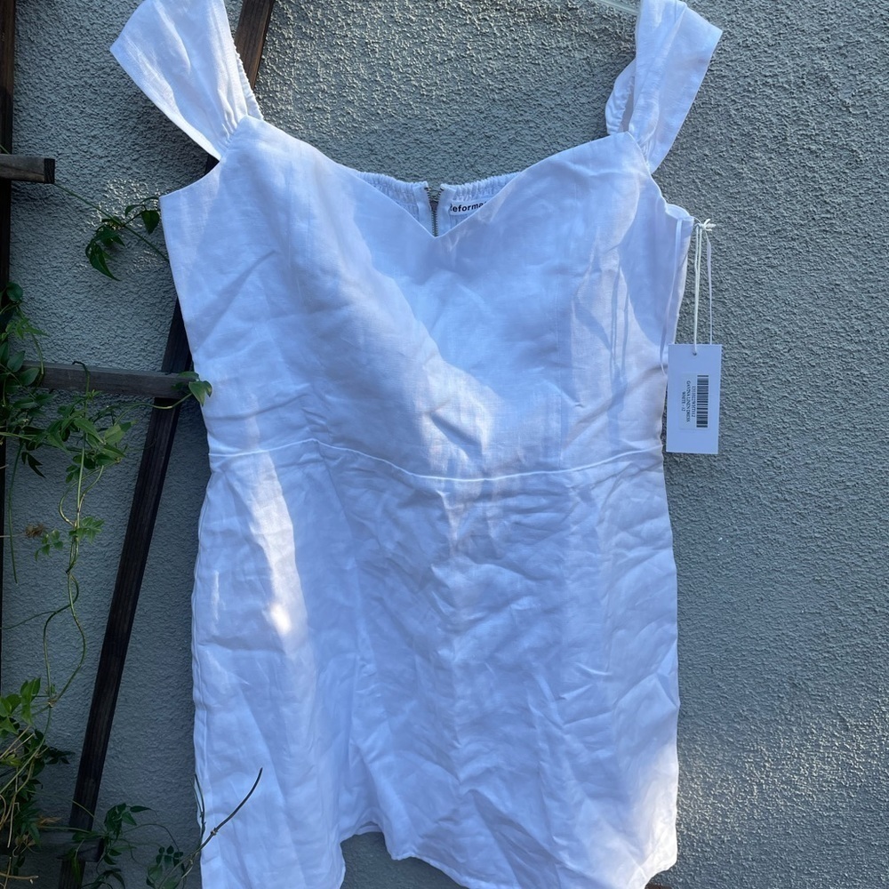 Reformation Gavina Dress White Size 12 New with Tags! - Picture 7 of 11